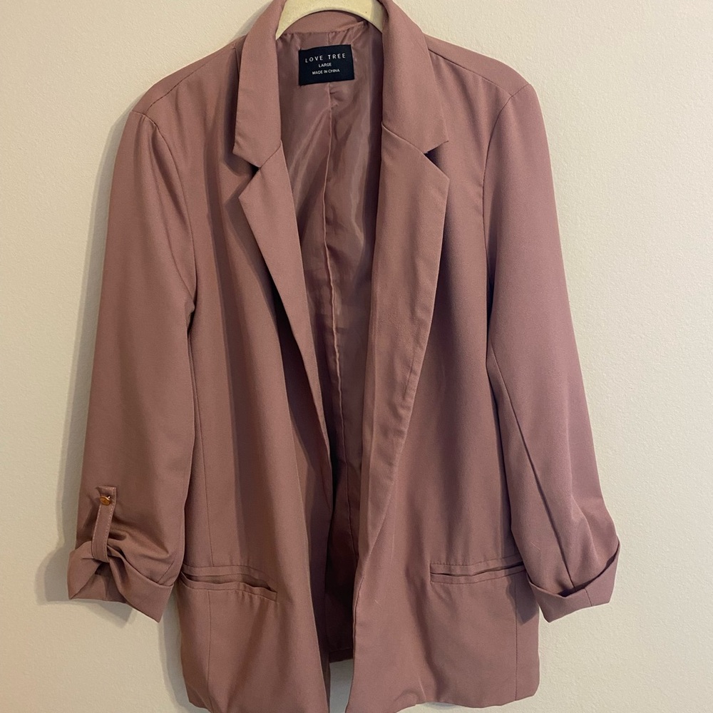 Love Tree Size Large Blazer. Cuffed 3/4 Sleeves